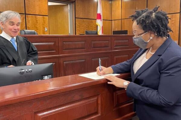 January 25, 2021–Kymberly was formally sworn in this morning by Judge May. We are glad to have her at the office!